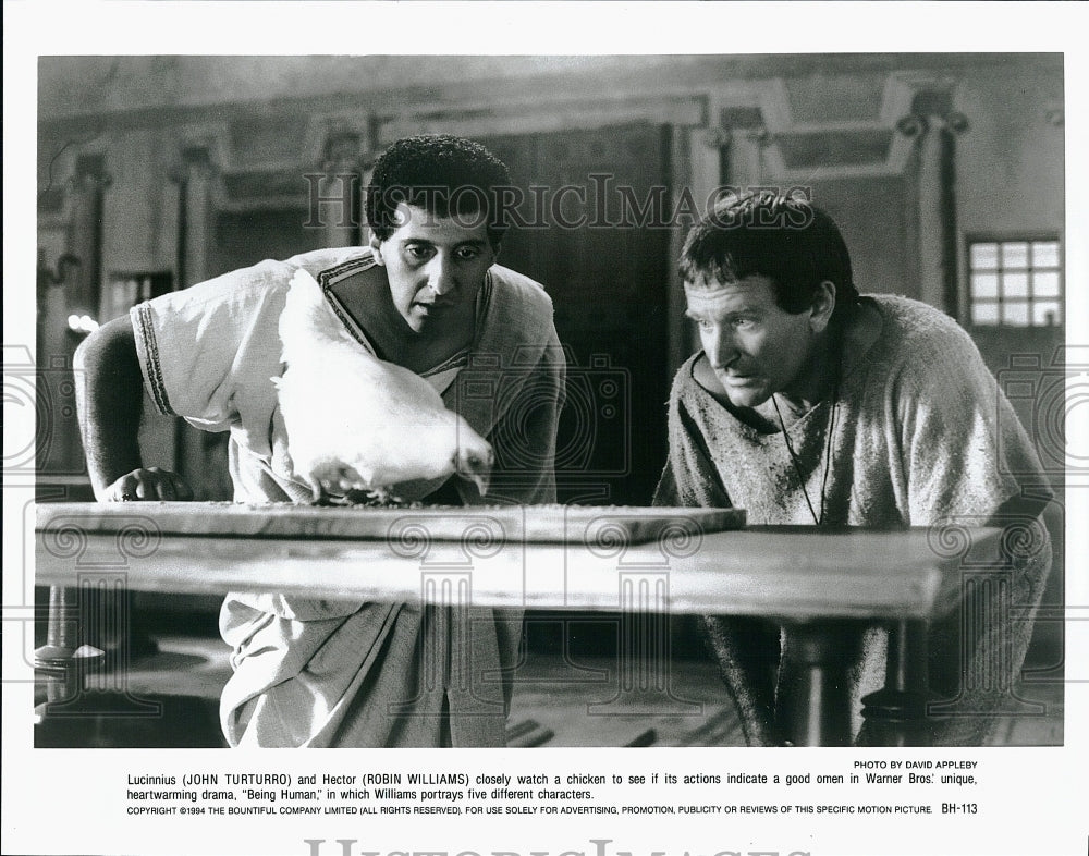 1994 Press Photo John Turturro and Robin Williams in &quot;Being Human&quot;- Historic Images