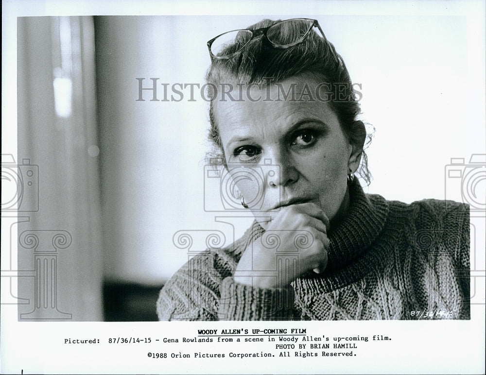 1988 Press Photo Gina Rowlands in &quot;Another Woman&quot;- Historic Images