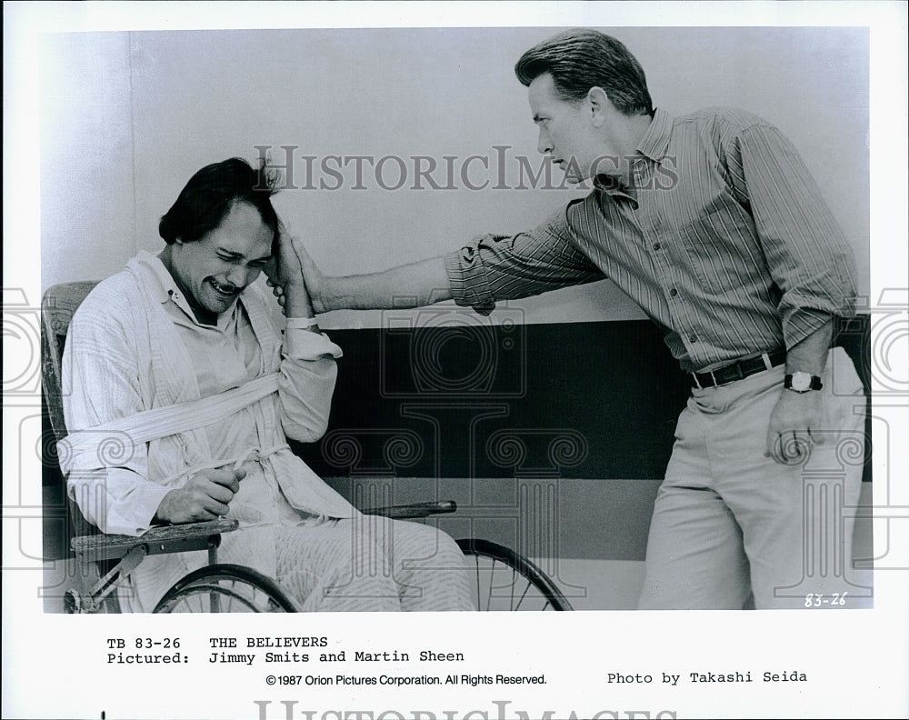 1987 Press Photo  &quot;The Believers&quot; Jimmy Smits, Martin Sheen- Historic Images