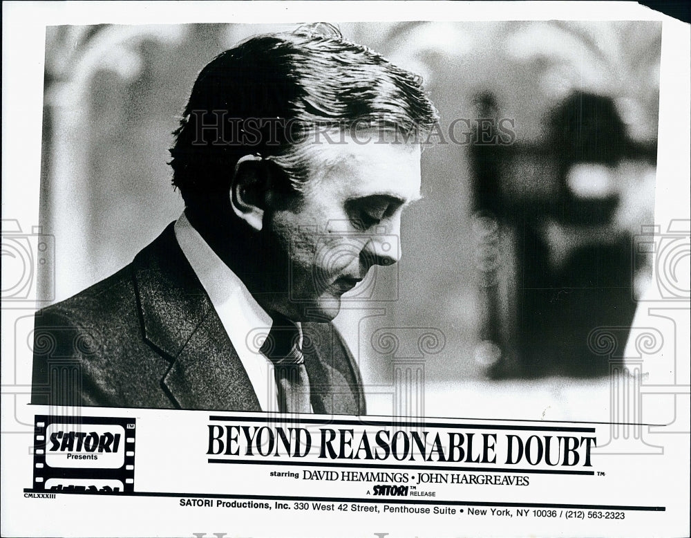 1983 Press Photo David Hemmings in &quot;Beyond Reasonable Doubt&quot;- Historic Images