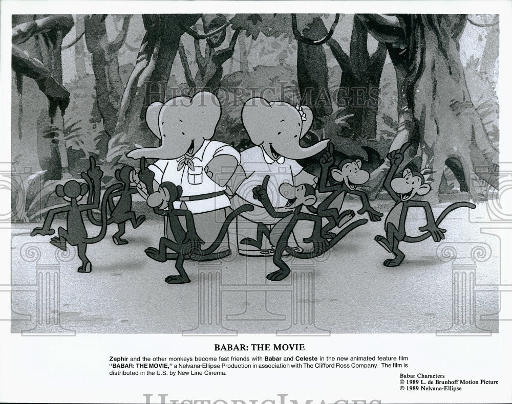 1989 Press Photo Animated film &quot;Babar: The Movie&quot; by New Line Cinema- Historic Images