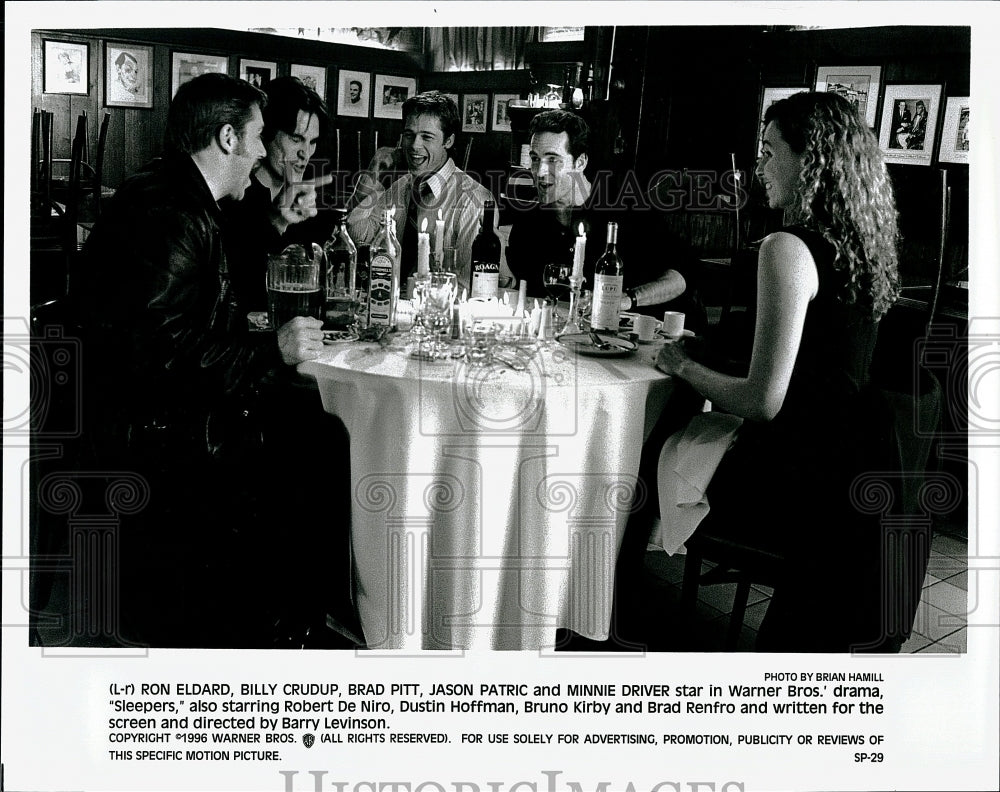 1996 Press Photo &quot;Sleepers&quot; Ron Eldard,Brad Pitt,Jason Patric,Minnie Driver- Historic Images