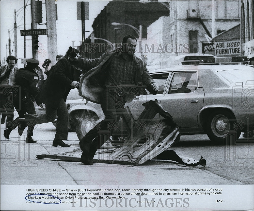 1981 Press Photo Burt Reynolds American Actor Action Movie Sharky&#39;s Machine- Historic Images