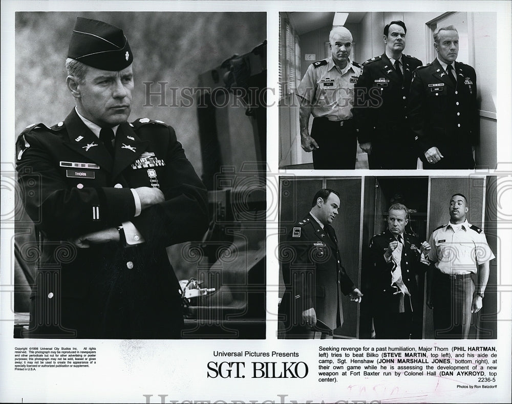 1998 Press Photo Phil Hartman Steve Martin and Dan Aykroyd in &quot;Sgt. Bilko&quot;- Historic Images