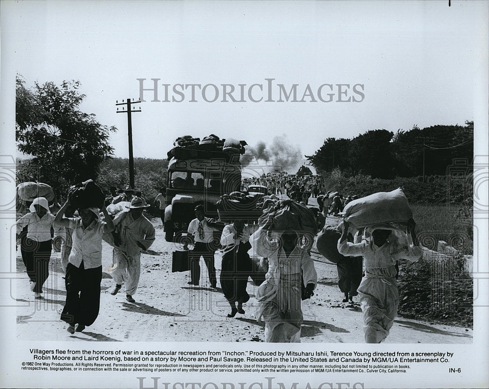 1982 Press Photo Actors in Scene from &quot;Inchon&quot;- Historic Images