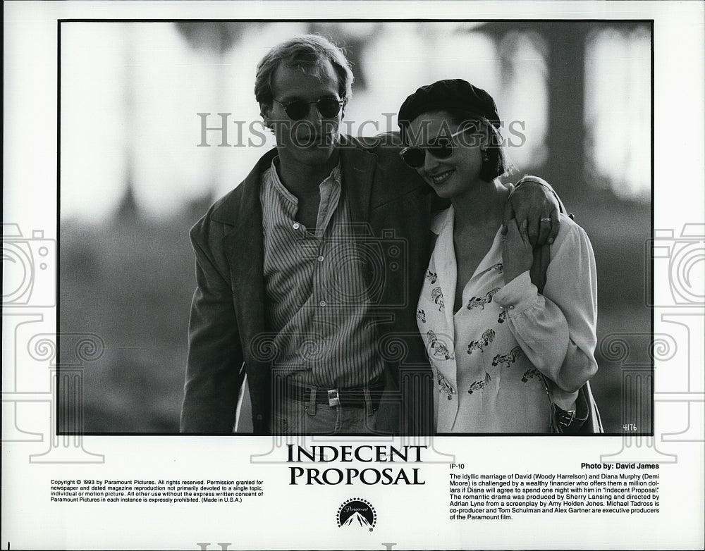 1993 Press Photo Indecent Proposal Woody Harrelson Demi Moore- Historic Images