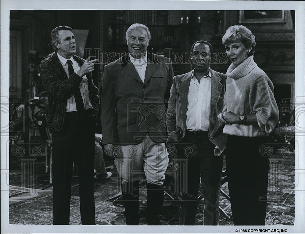 1986 Press Photo Benson Robert Guillaume, Missy Gold, James Noble Inga Swenson- Historic Images