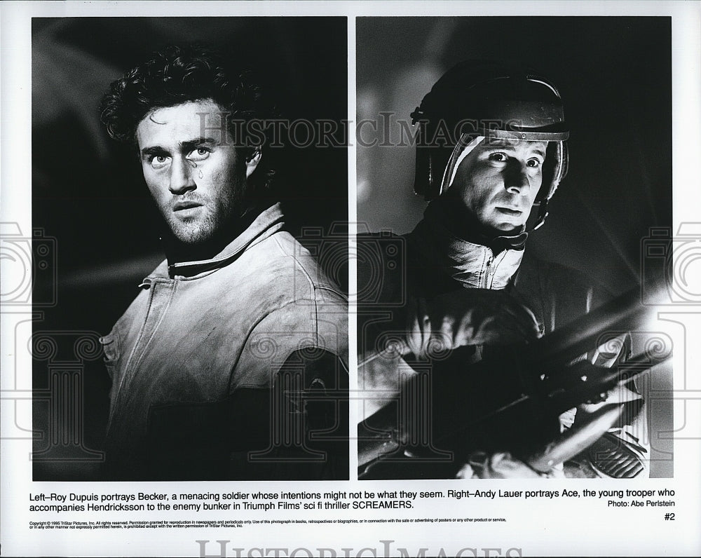 1996 Press Photo Roy Dupuis and Andy Lauer in &quot;Screamers&quot;- Historic Images