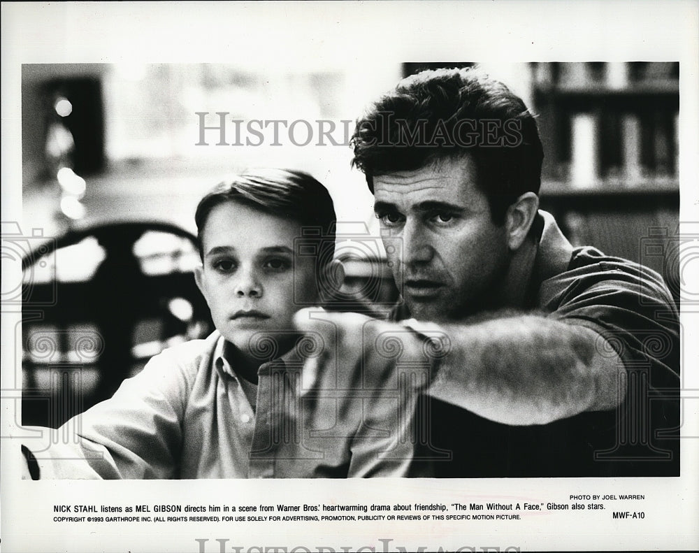 1993 Press Photo Nick Stahl Actor Mel Gibson Man Without A Face Drama Movie Film- Historic Images