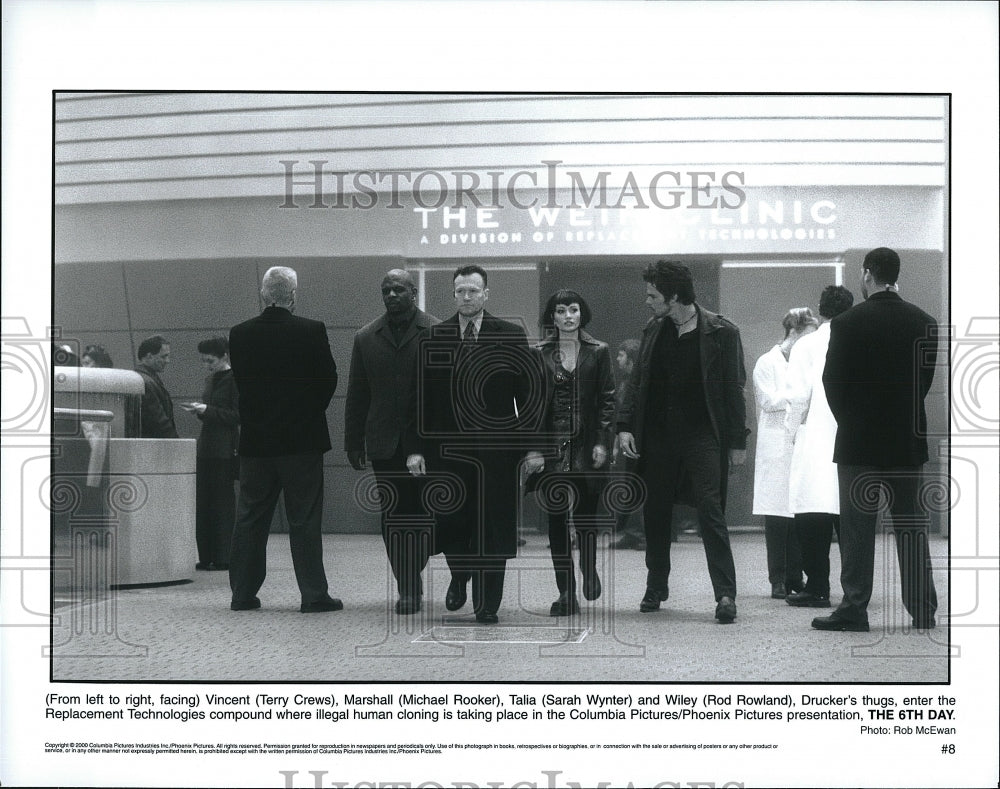 2000 Press Photo Terry Crews Michael Rooker Sarah Wynter Rod Rowland 6th Day - Historic Images