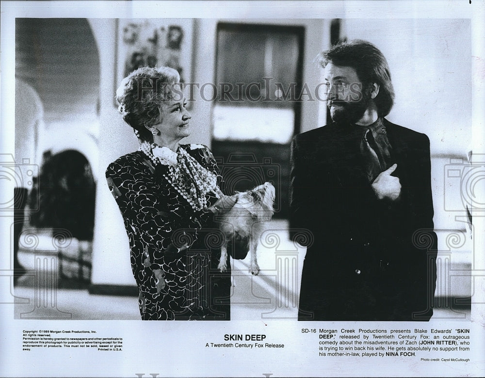 1989 Press Photo &quot;Skin Deep&quot; John Ritter &amp; Nina FOch- Historic Images