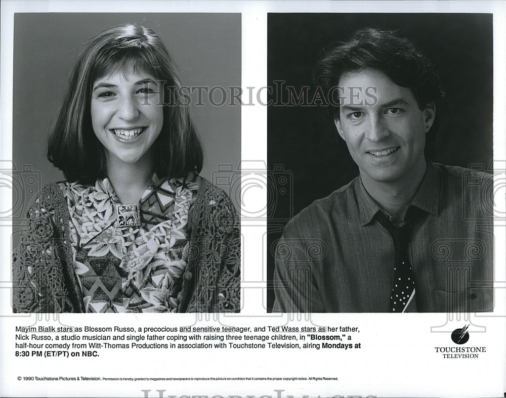 1990 Press Photo Mayim Bialik Actress Ted Wass Actor Blossom TV Comedy Show - Historic Images