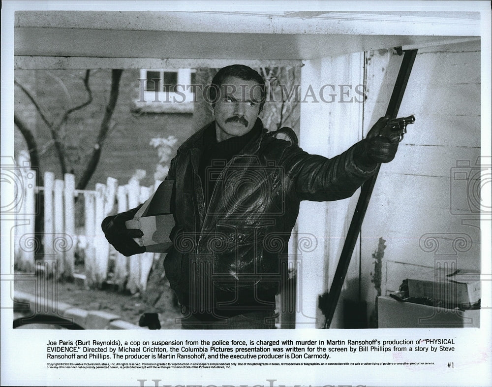 1988 Press Photo  &quot;Physical Evidence&quot; Burt Reynolds stars- Historic Images