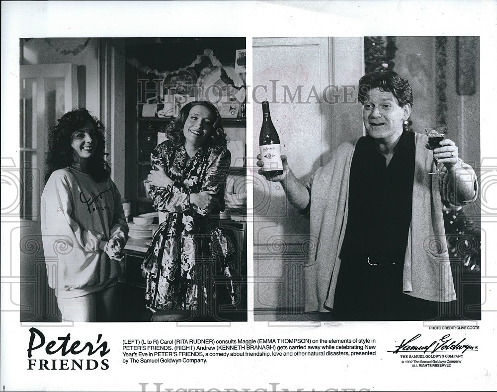 1992 Press Photo &quot;Peter&#39;s Friends&quot; Rita Rudner,Emma Thompson,Kenneth Branaugh- Historic Images