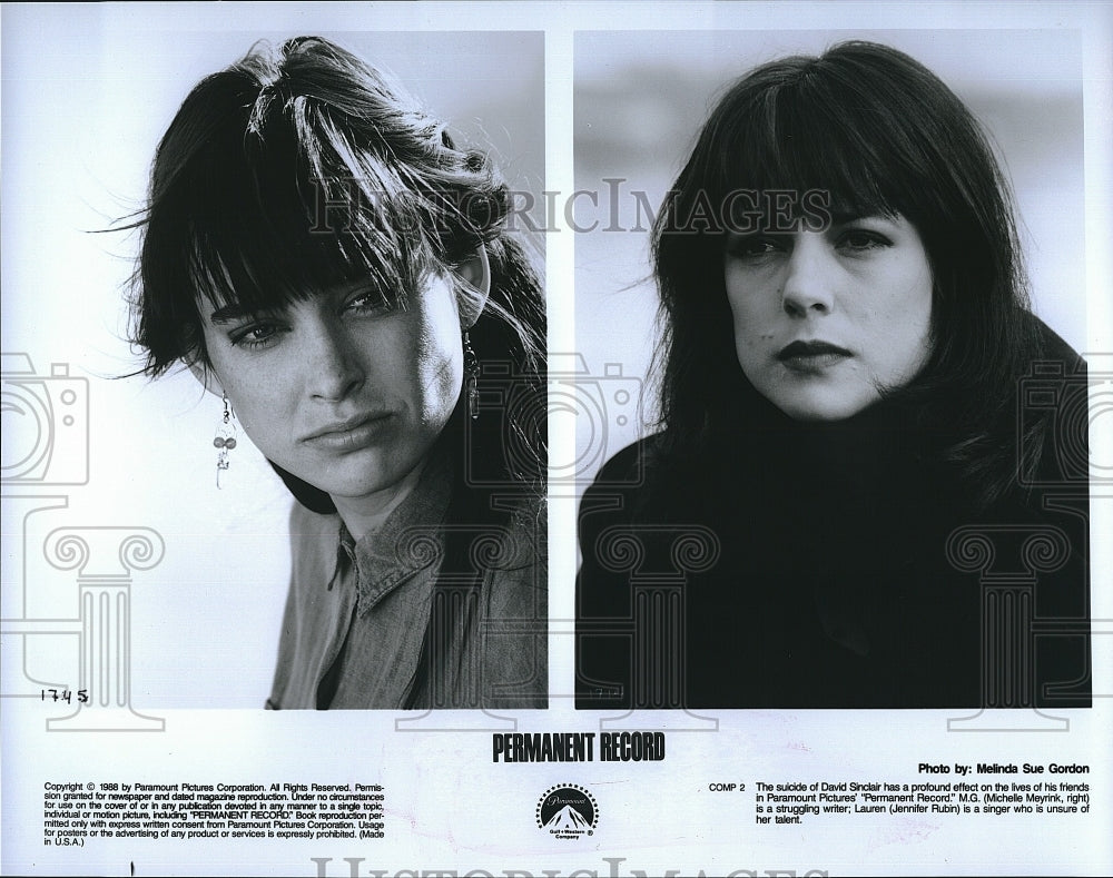 1988 Press Photo Actress Michelle Meyrink in &quot;Permanent Record&quot;- Historic Images