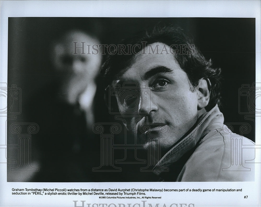 1985 Press Photo Actor Michel Piccoli &amp; Christophe Malavoy in &quot;Peril&quot;- Historic Images