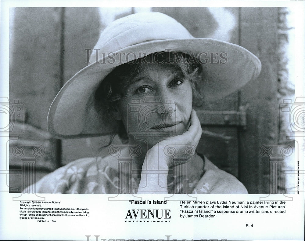 1988 Press Photo &quot;Pascali&#39;s Island Avenue&quot; starring Helen Mirren- Historic Images