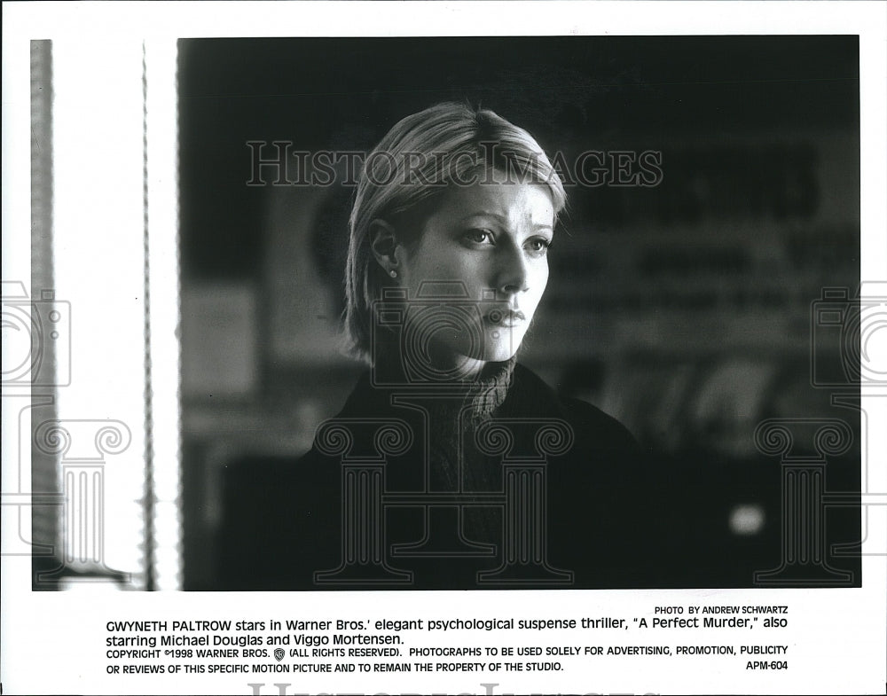 1998 Press Photo Gwyneth Paltrow &quot;A Perfect Murder&quot;- Historic Images