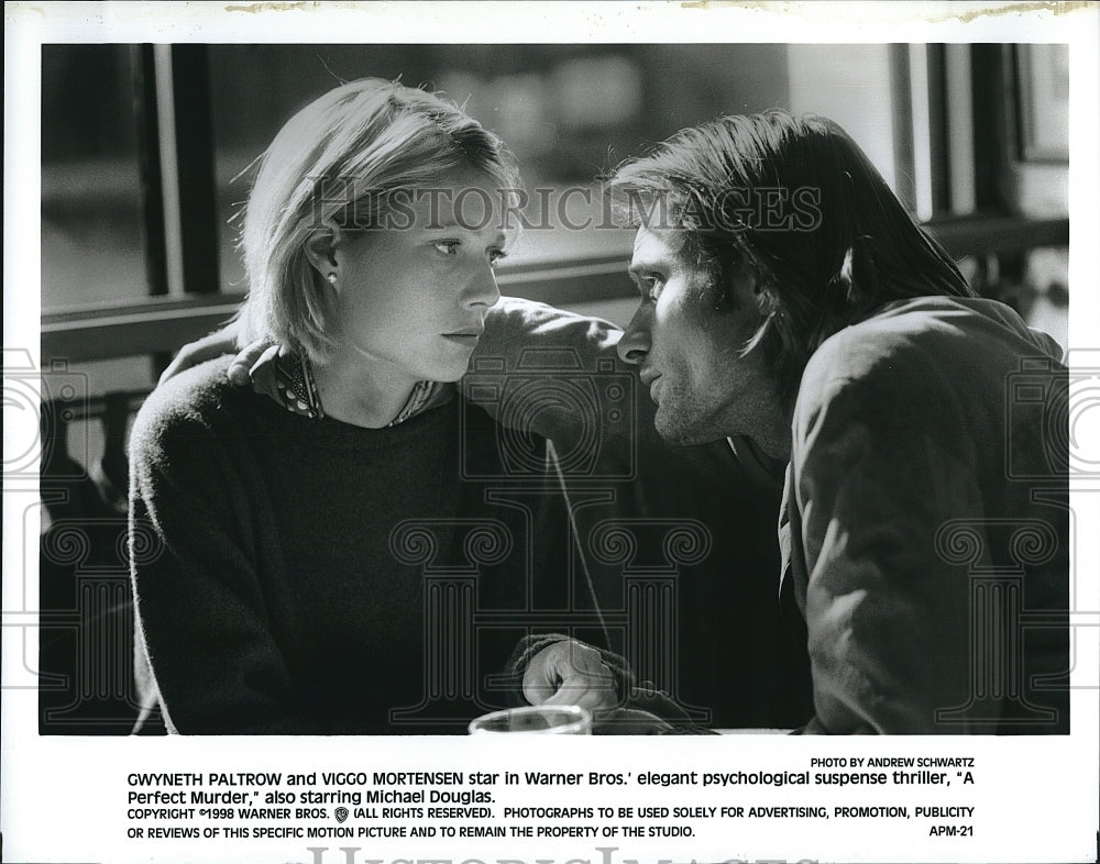 1998 Press Photo Viggo Mortensen, Gwyneth Paltrow &quot;A Perfect Murder&quot;- Historic Images