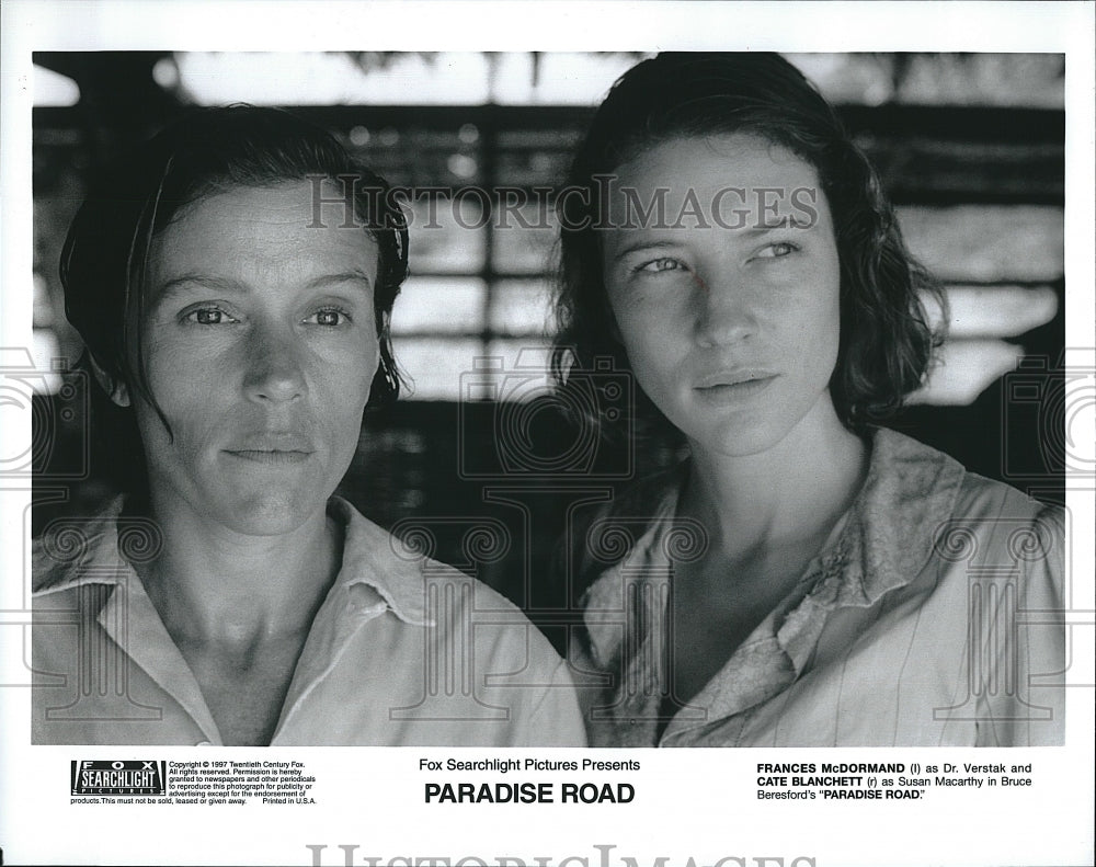 1997 Press Photo Frances McDormand Actress Cate Blanchett Paradise Road Movie - Historic Images