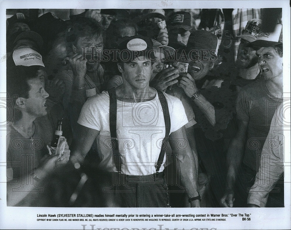 1987 Press Photo Sylvester Stallone in &quot;Over The Top&quot;- Historic Images