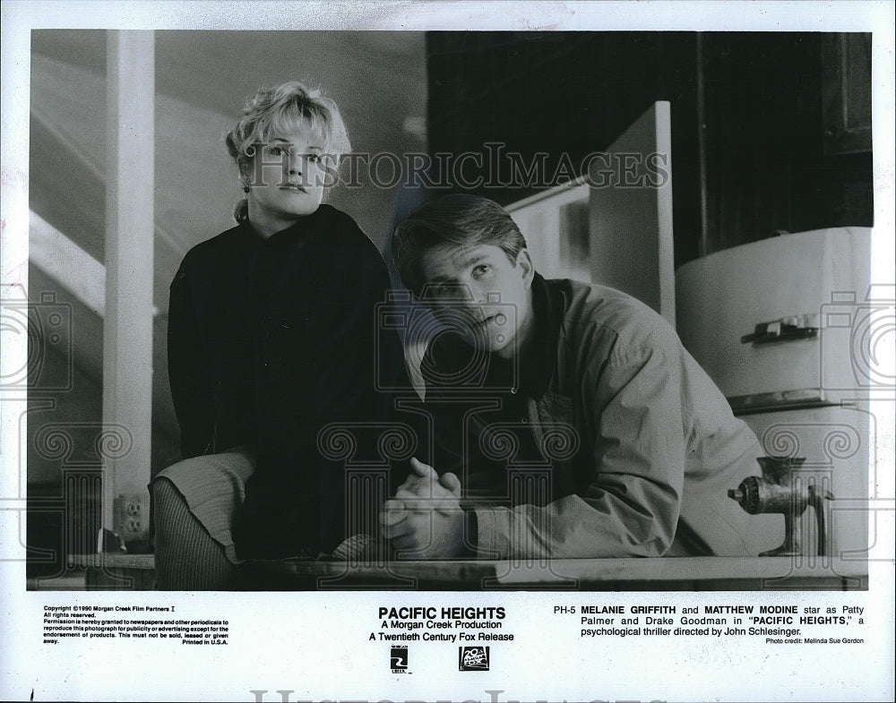 1990 Press Photo &quot;Pacific Heights&quot; Melanie Griffith &amp; Matthew Modine- Historic Images