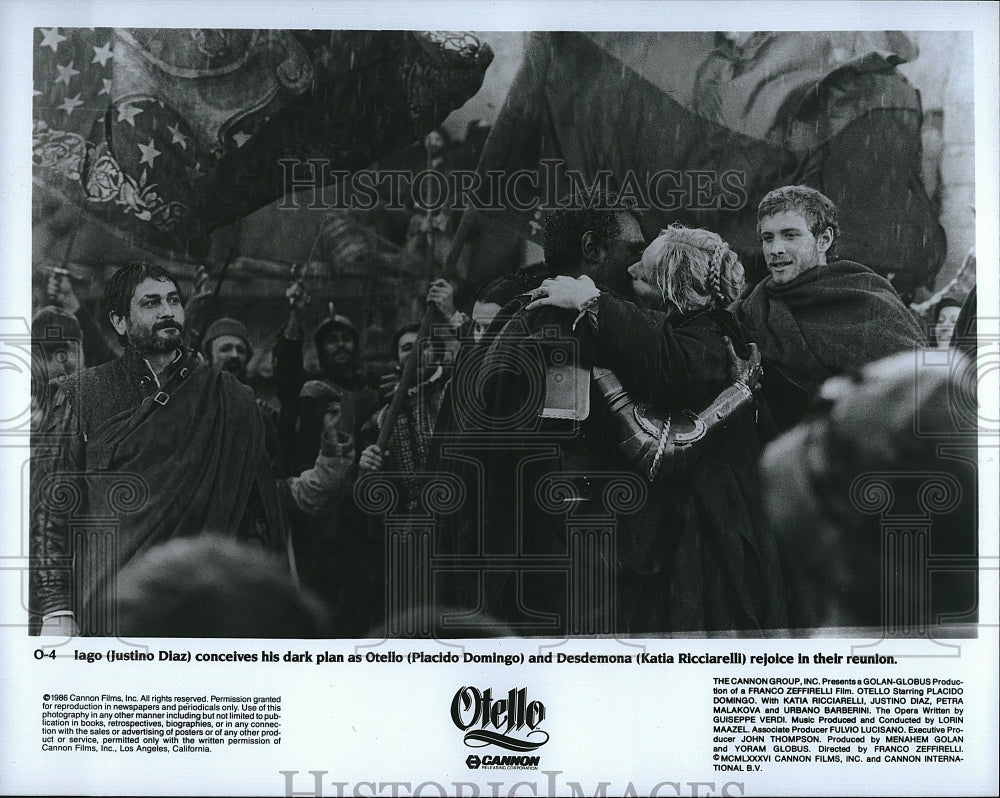 1986 Press Photo &quot;Otello&quot; Justino Diaz, Placido Domingo,Katia Riccarelli- Historic Images