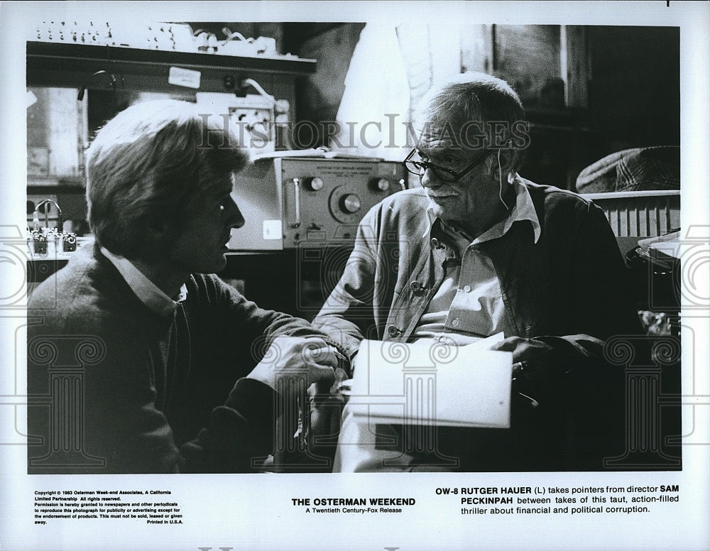 1983 Press Photo &quot;The Osterman Weekend&quot; Sam Peckinpah directs Rutger Hauer- Historic Images