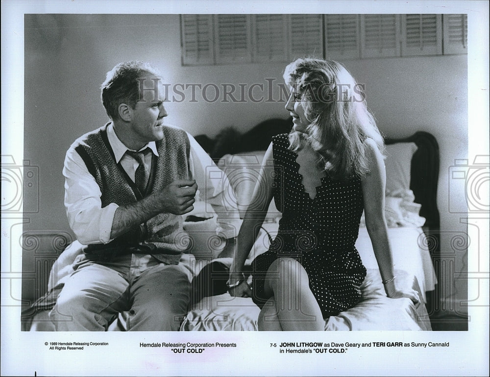 1989 Press Photo &quot;Out Cold&quot; John Lithgow &amp; Teri Garr- Historic Images