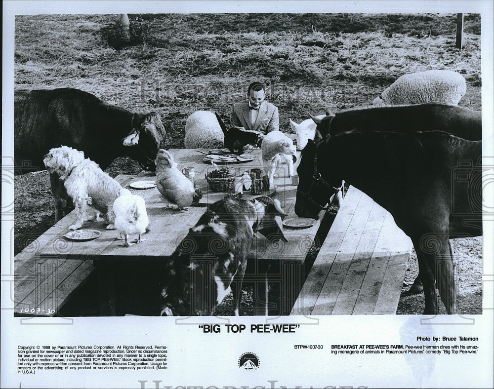 1988 Press Photo Pee-Wee Herman &quot;Big Top Pee-Wee&quot;- Historic Images