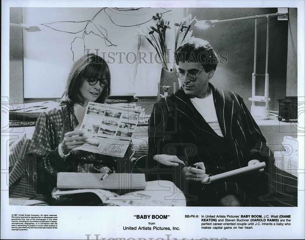 1987 Press Photo &quot;Baby Boom&quot; Diane Keaton &amp; Harold Ramis- Historic Images