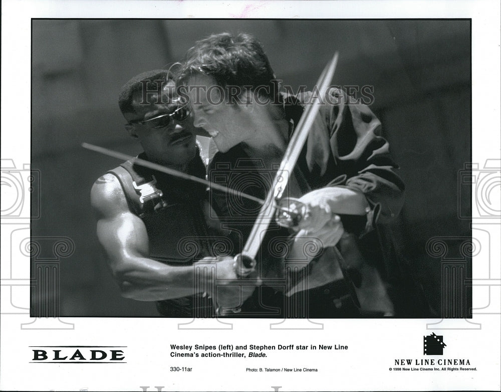 1998 Press Photo Wesley Snipes and Stephen Dorff in &quot;Blade&quot;- Historic Images