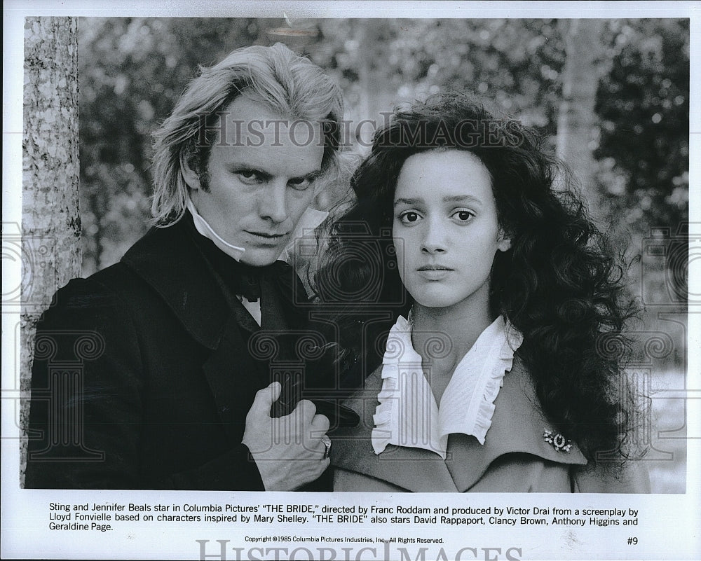 1985 Press Photo &quot;The Bride&quot; Jennifer Beals &amp; Sting- Historic Images