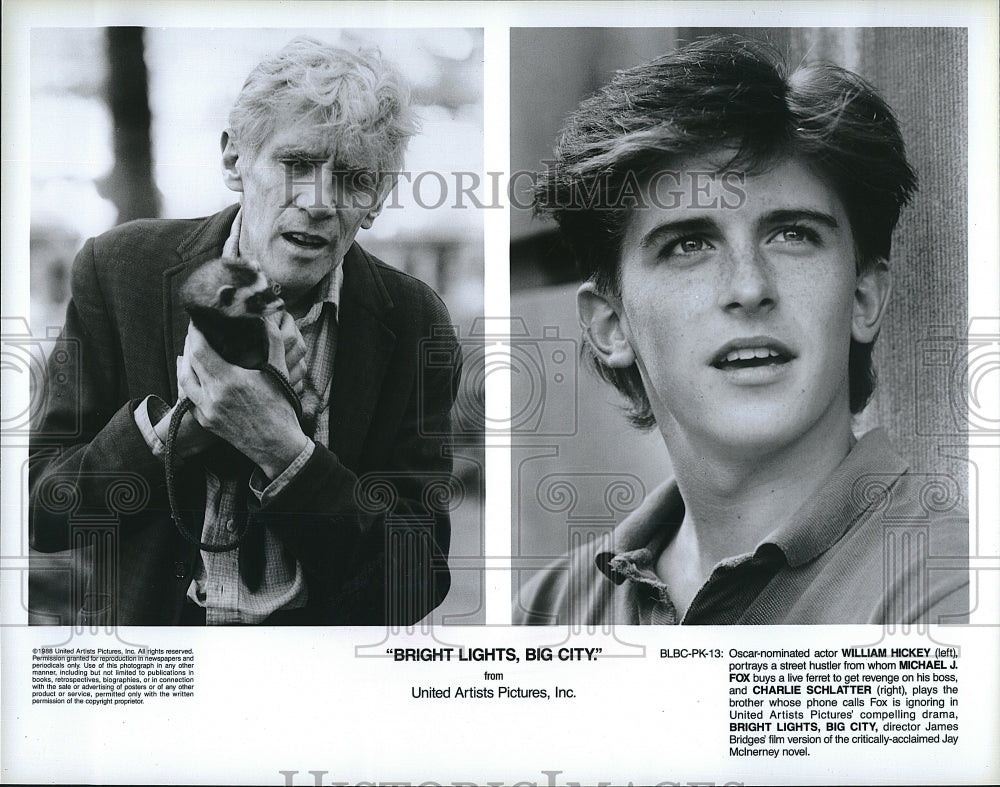 1988 Press Photo William Hickey Actor Charlie Schlatter Bright Lights Big City- Historic Images