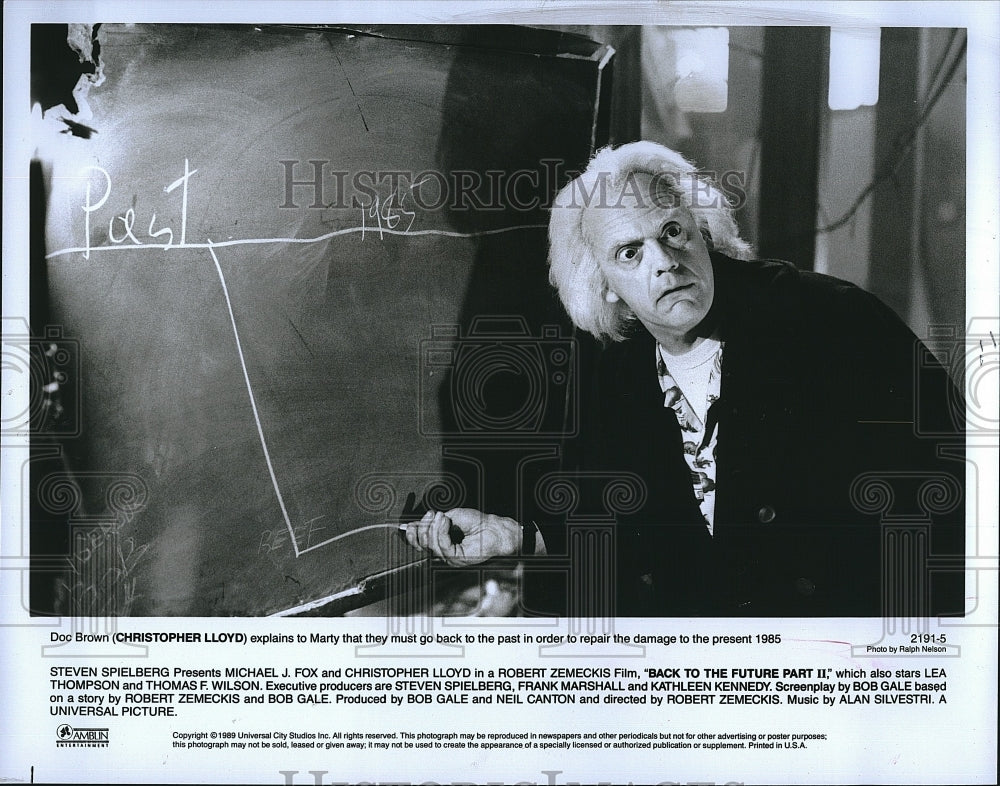 1989 Press Photo Christopher Lloyd Actor Back To The Future Part II Movie Film- Historic Images