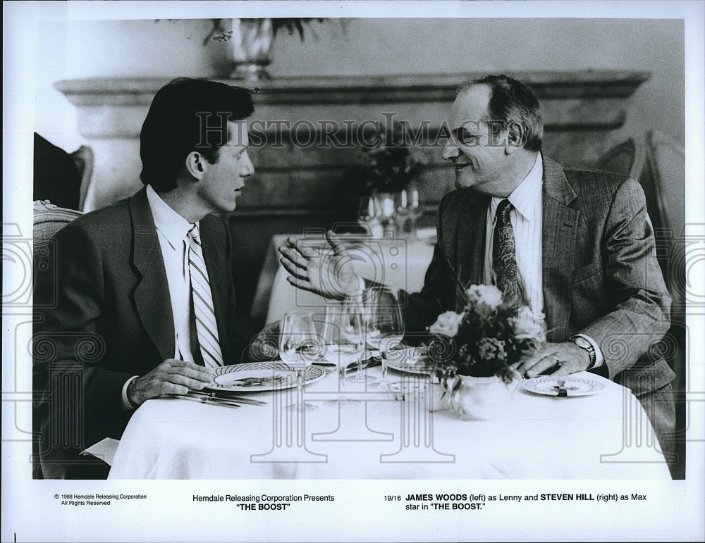 1988 Press Photo &quot;The Boost&quot; James Woods &amp; Steven Hill- Historic Images