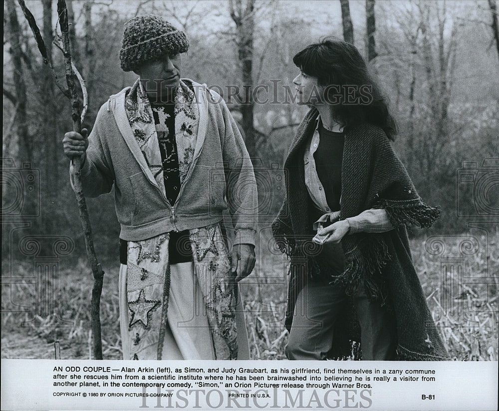 1980 Press Photo Alan Arkin, Judy Graubart, 