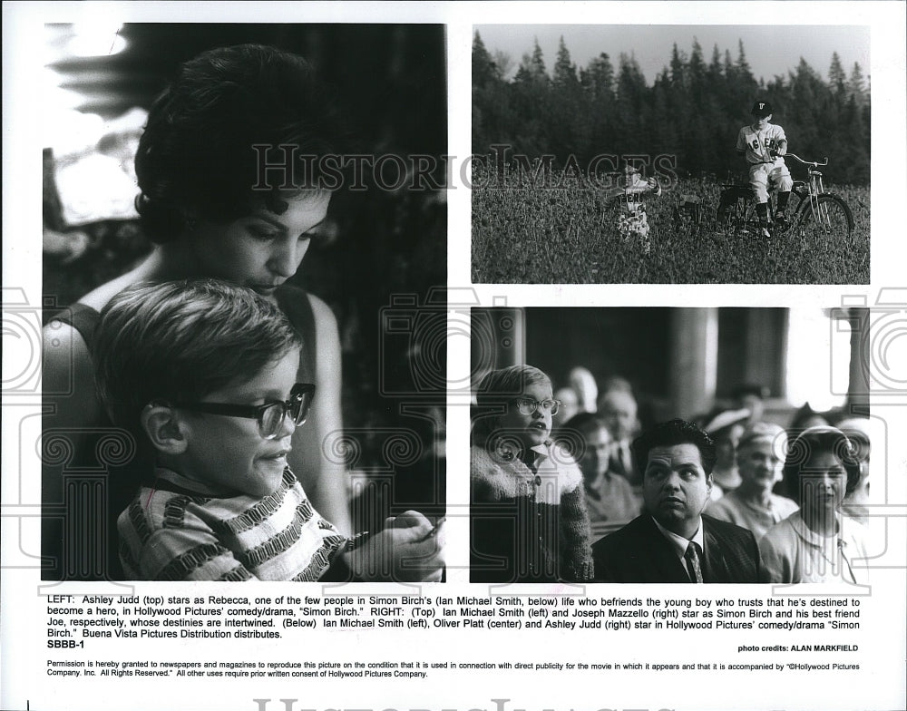 1998 Press Photo Ashley Judd, Ian Michael Smith, Joseph Mazzello, Oliver Platt- Historic Images