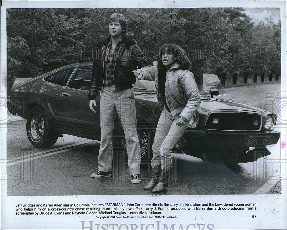 1984 Press Photo Jeff Bridges Actor Karen Allen Actress Starman Movie Film- Historic Images