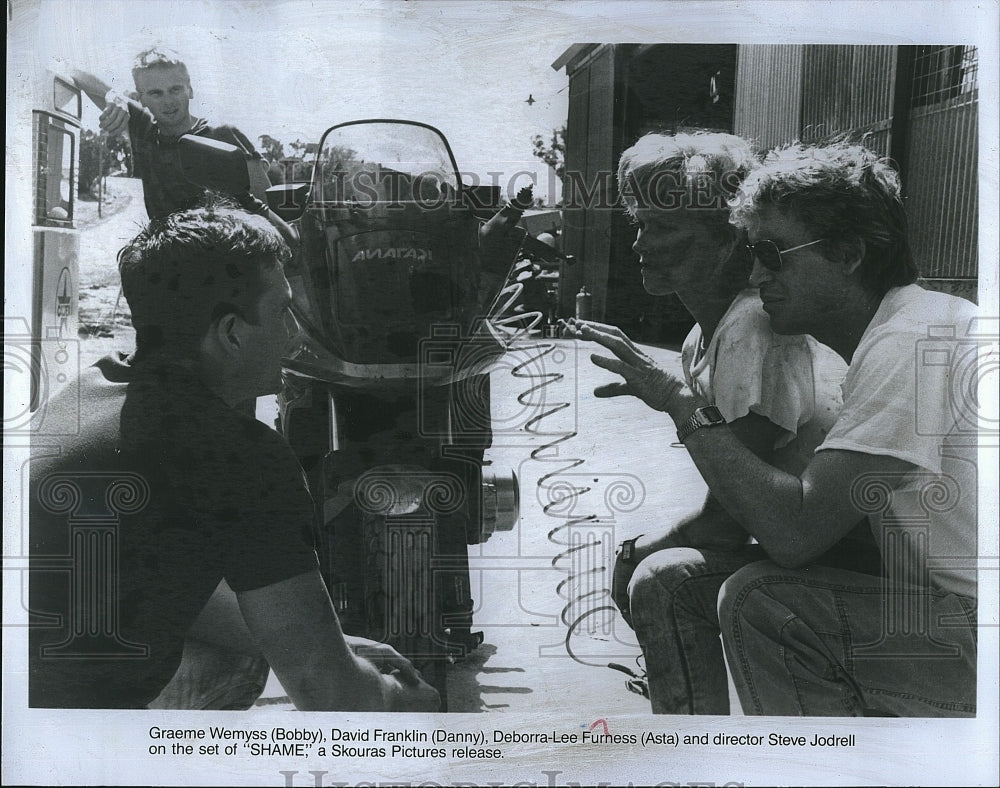 1988 Press Photo Graeme Wemyss, David Franklin, Deborra-Lee Furness &quot;Shame&quot;- Historic Images