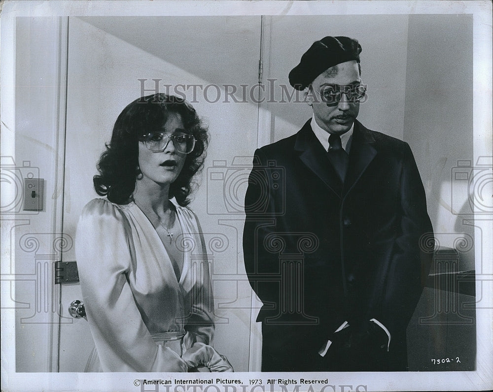 1973 Press Photo Margot Kidder and Bill Finley in &quot;Sisters&quot;- Historic Images