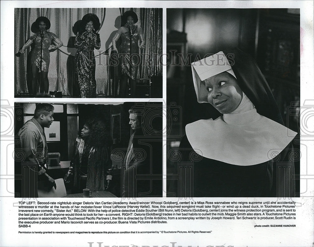 1992 Press Photo Whoopi Goldberg, Bill Nun in &quot;Sister Act&quot;- Historic Images