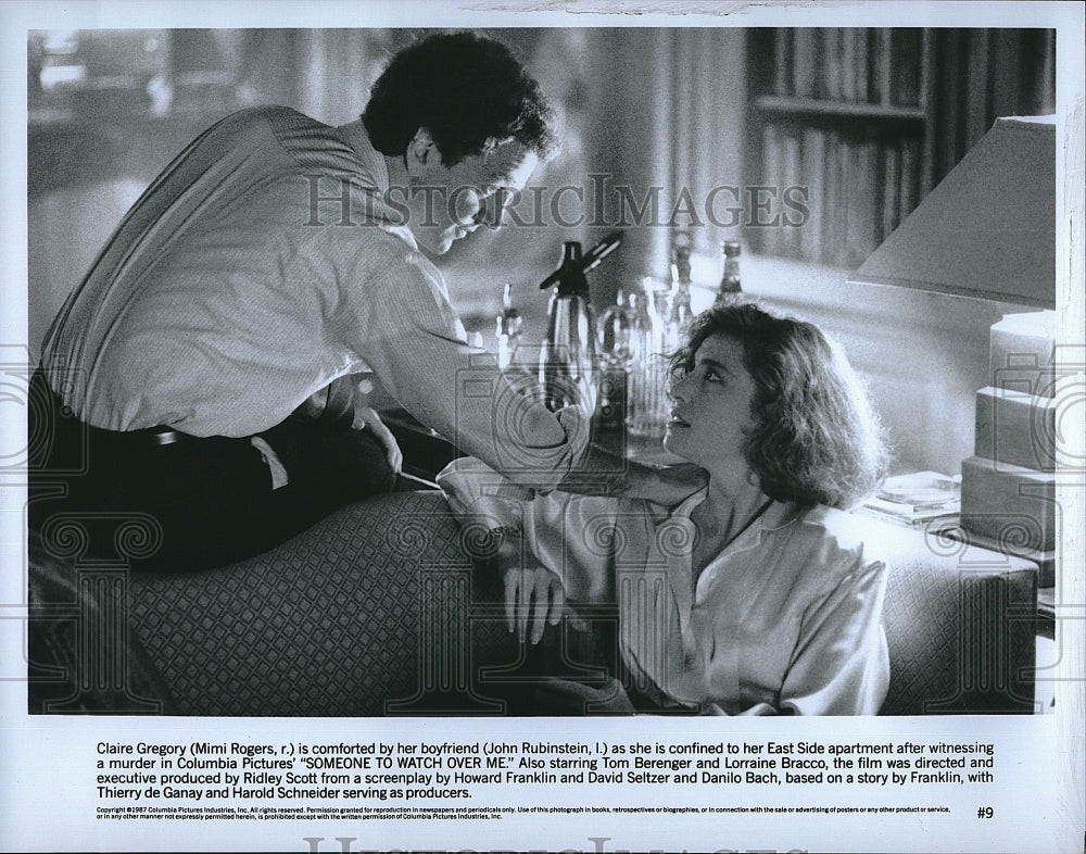 1987 Press Photo John Rubinstein, Mimi Rogers &quot;Someone to Watch Over Me&quot;- Historic Images