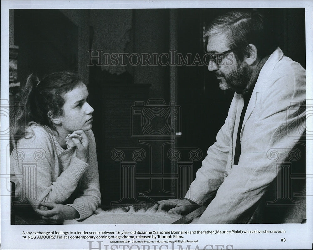 1984 Press Photo Sandrine Bonnaire Actress Maurice Pialat Actor A Nos Amours- Historic Images