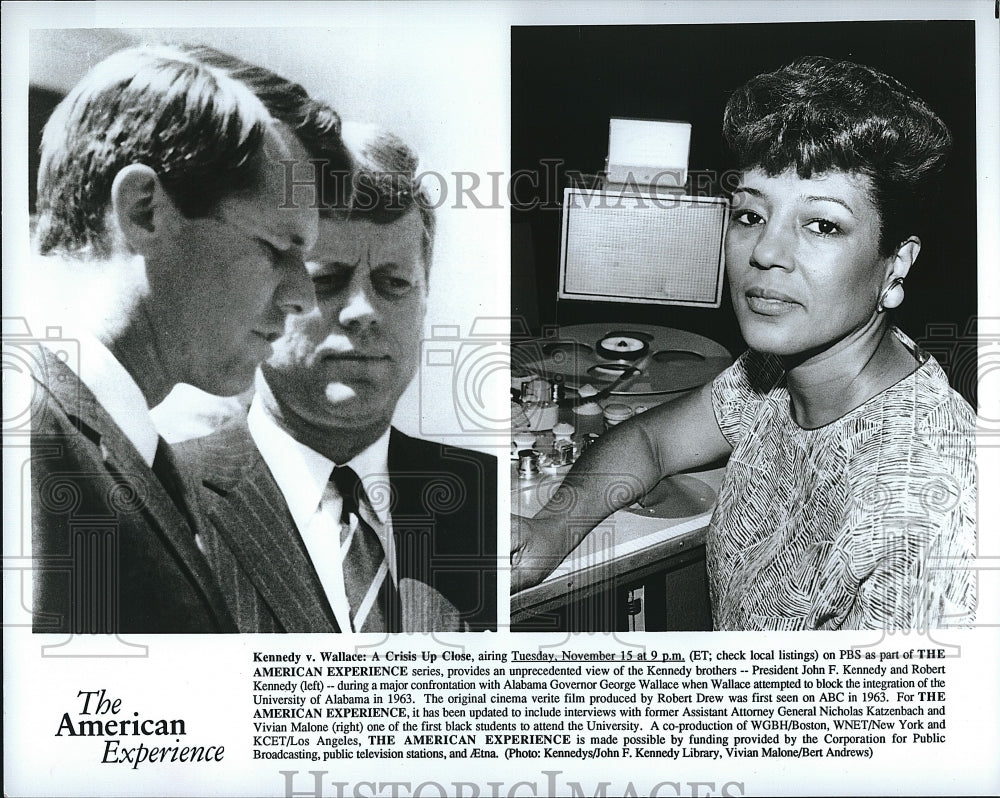 Press Photo Kennedy vs Wallace and Vivian Malone in &quot;The American Experience&quot;.- Historic Images