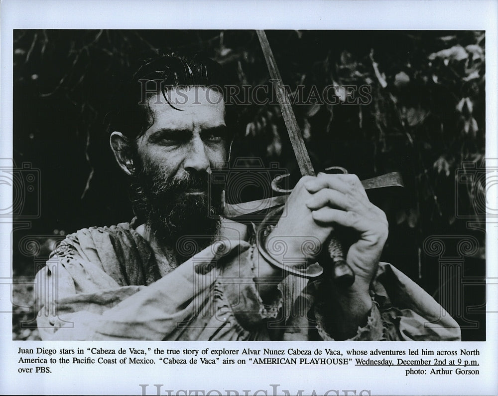 Press Photo Juan Diego stars in &quot;Cabeza de Vaca&quot;on American Experience.- Historic Images