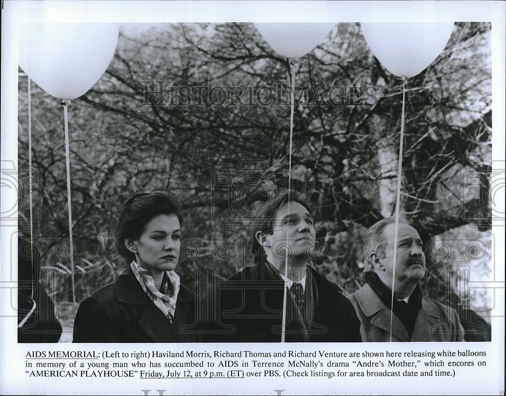 Press Photo Haviland Morris, Richard Thomas and Richard Venture in Andre&#39;s Mothe- Historic Images