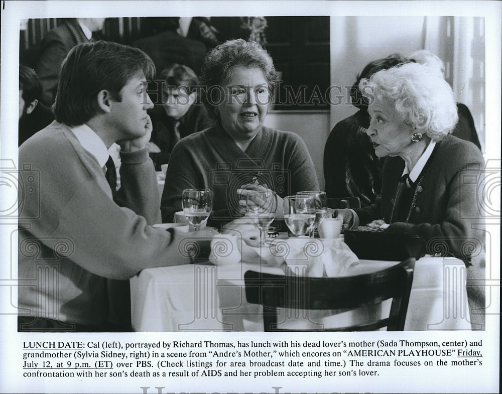 Press Photo Richard Thomas as  Cal in scene from &quot;Andre&#39;s Mother&quot;.- Historic Images