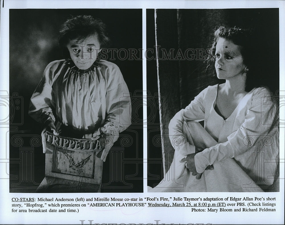 Press Photo Michael Anderson and Mireille Mosse in &quot;Fool&#39;s Fire&quot;.- Historic Images