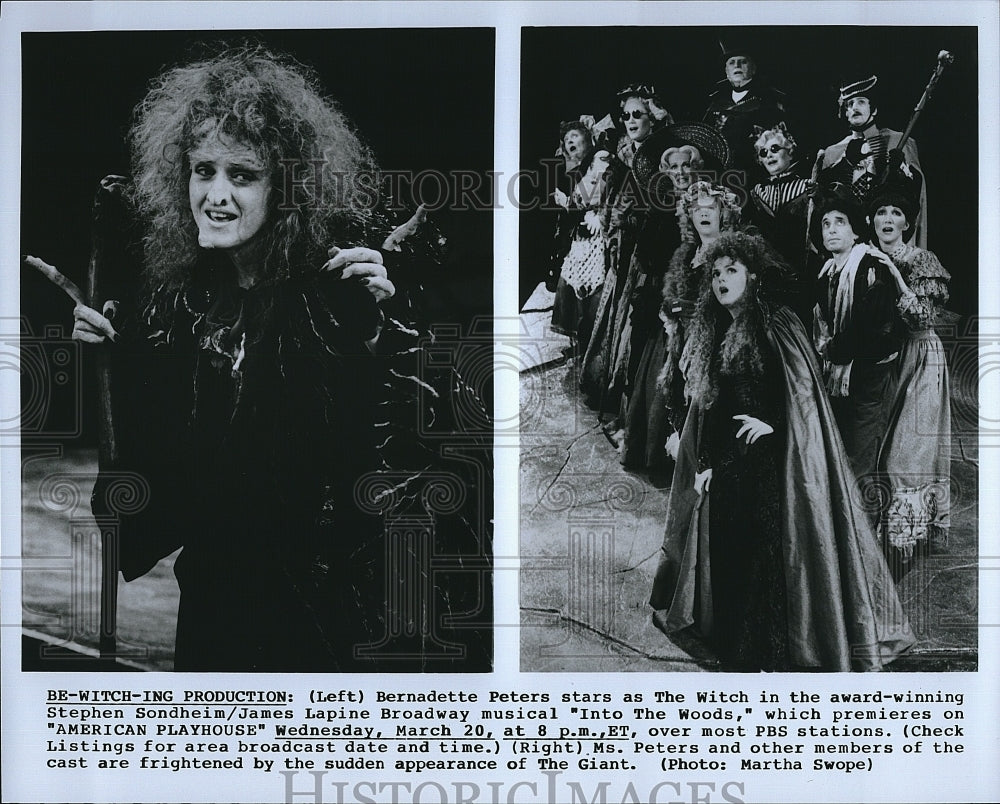 1985 Press Photo Bernadette Peters &quot;Into the Woods&quot;- Historic Images